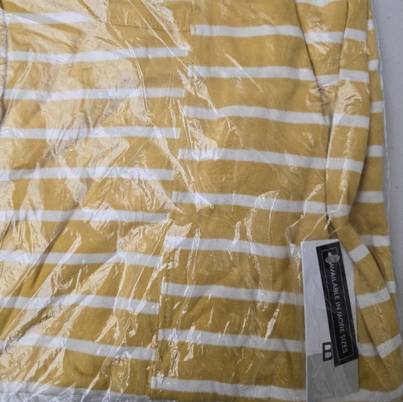 B.P. Nordstrom Remix Tina Assymetric Stripe Yellow Tee NEW - Picture 3 of 6
